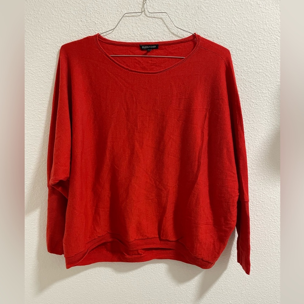 Eileen fisher merino wool Red Long Sleeve Top - as is